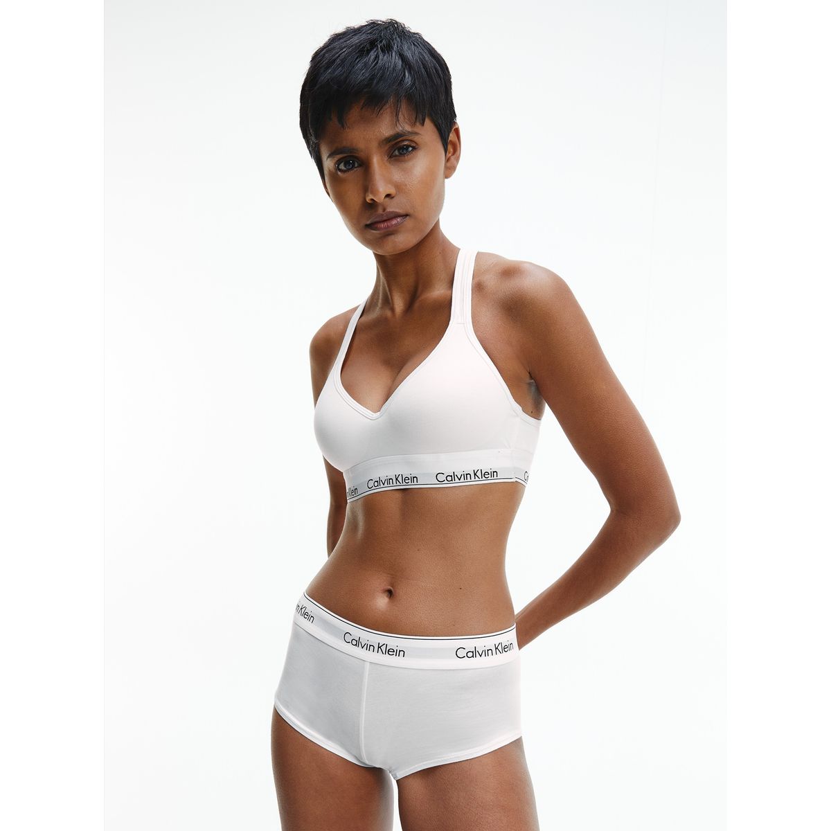 CALVIN KLEIN - Brassier Blanco De Algodón Para Mujer Calvin Klein