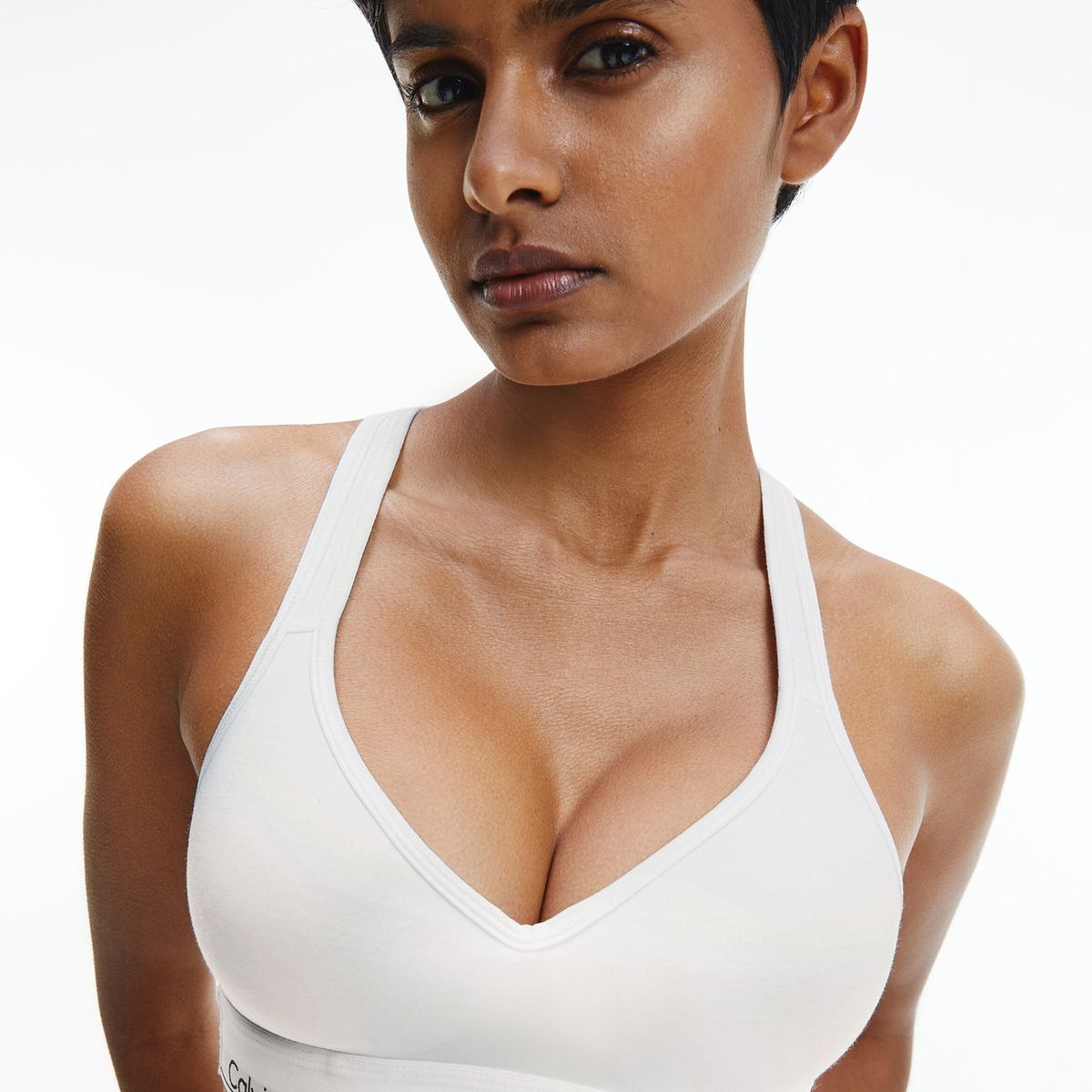 CALVIN KLEIN - Brassier Blanco De Algodón Para Mujer Calvin Klein