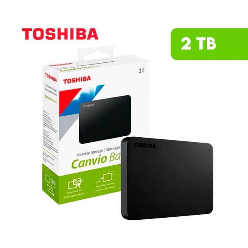 TOSHIBA - Disco duro Externo Canvio Basic 2TB Toshiba Negro