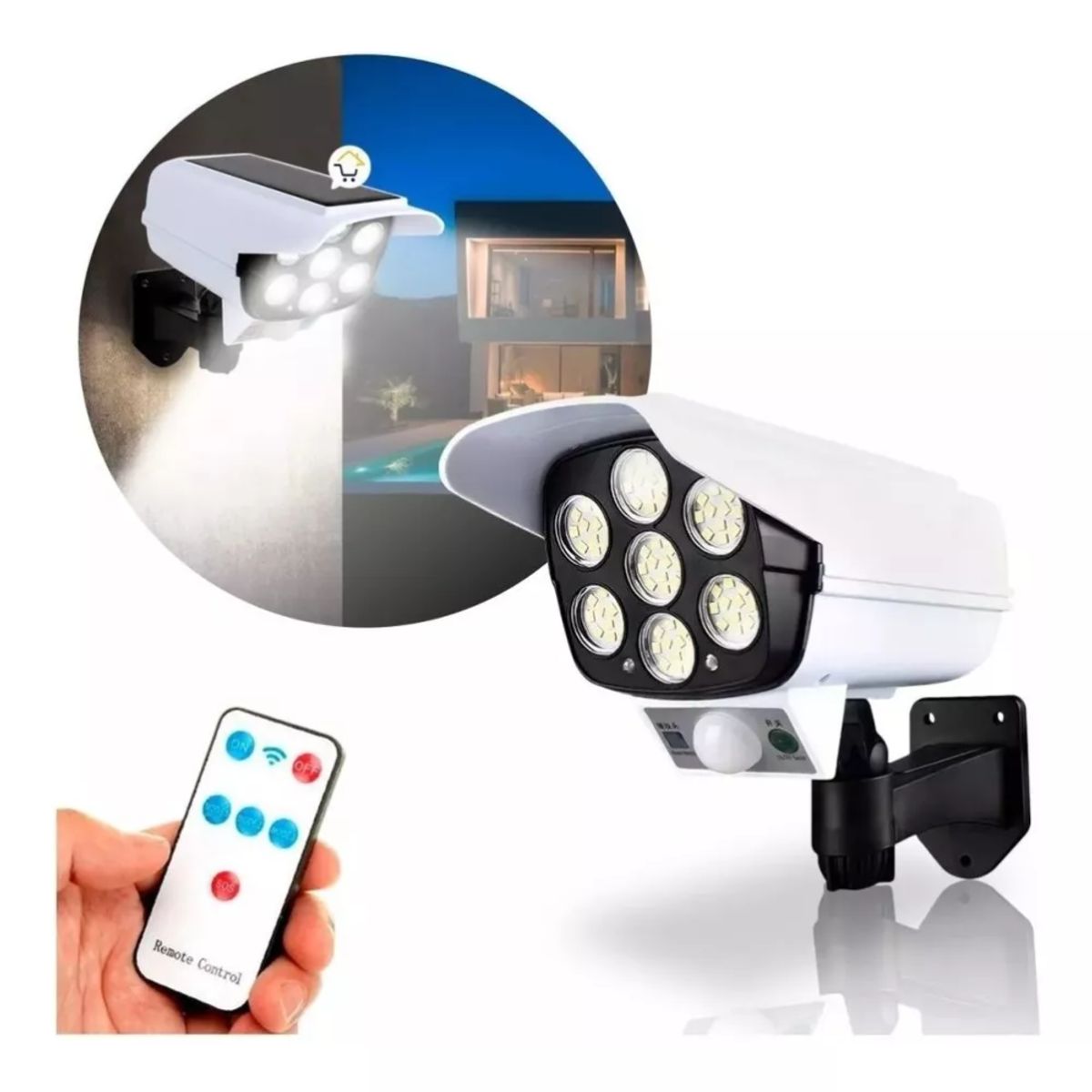 GENERICO - Lámpara Solar Exterior Con Sensor Movimiento Control Remoto