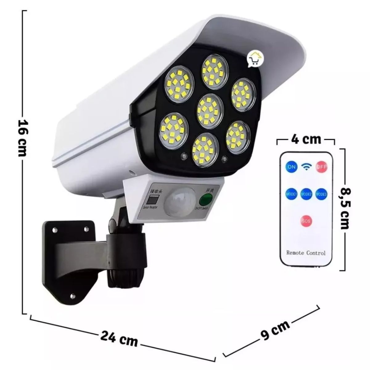 GENERICO - Lámpara Solar Exterior Con Sensor Movimiento Control Remoto
