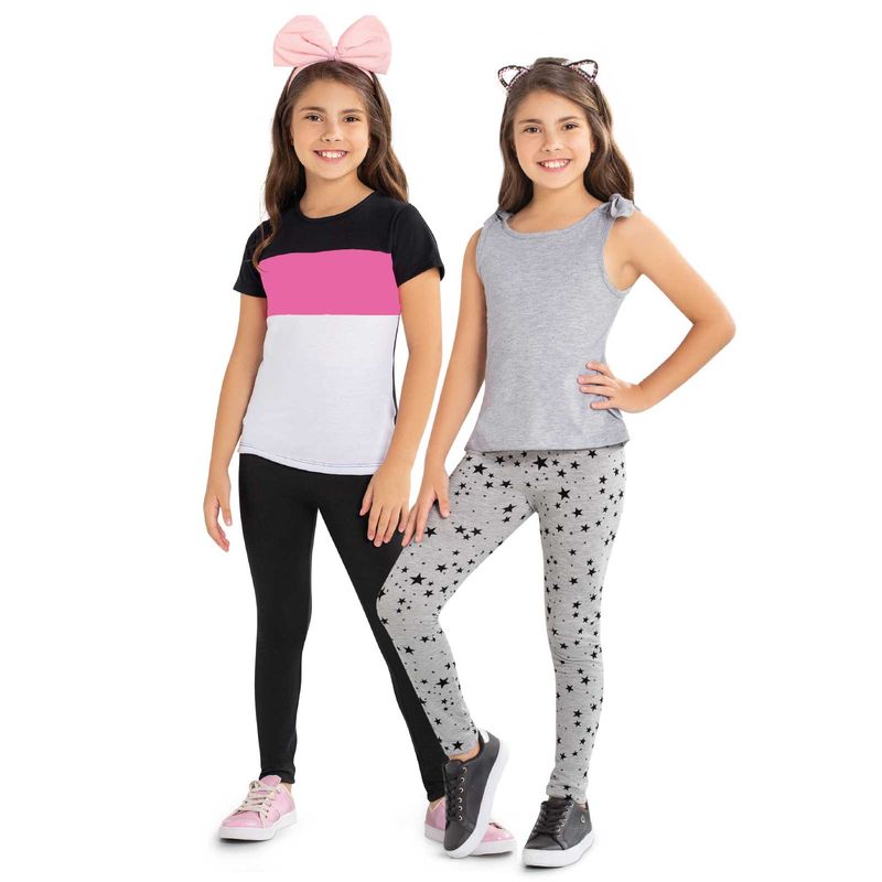 MARKETING PERSONAL - Legging Paq X2 Infantil Femenino Gris Jaspe MP