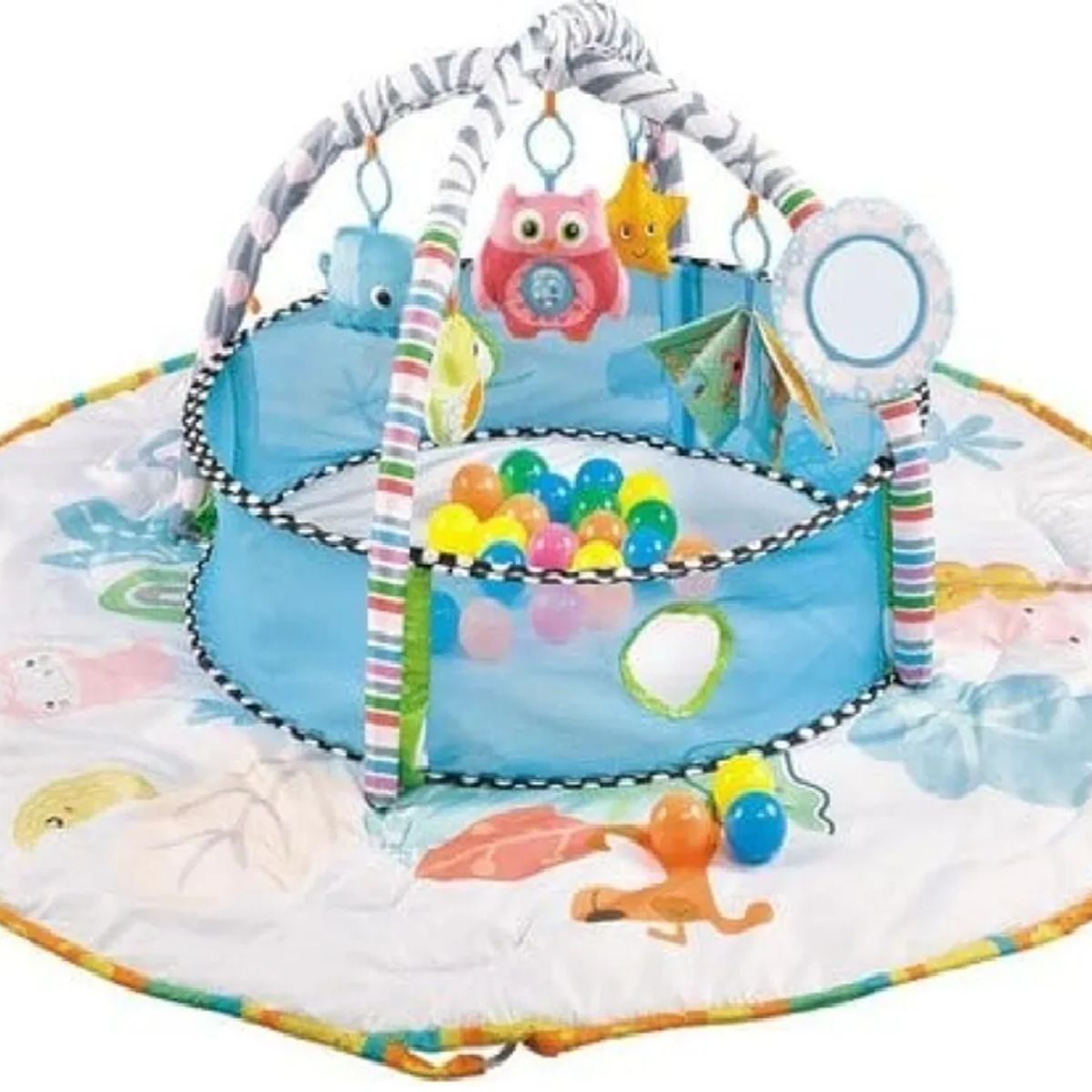 MARKET TOYS - Gimnasio infantil 5 en 1 piscina de pelotas + corral 143 cm