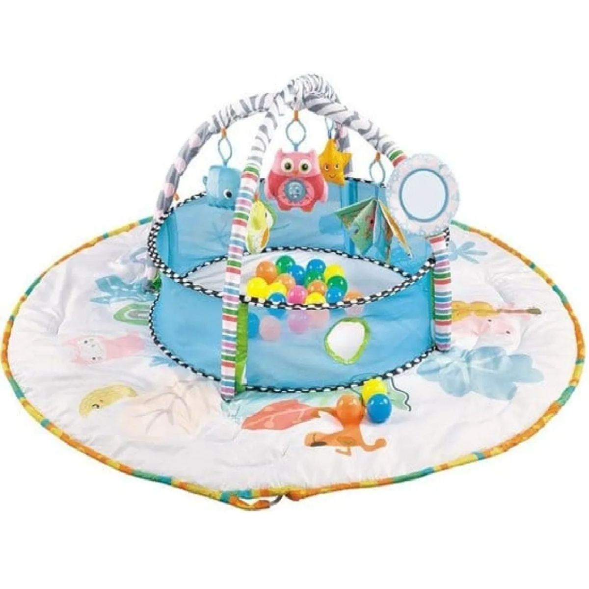 MARKET TOYS - Gimnasio infantil 5 en 1 piscina de pelotas + corral 143 cm