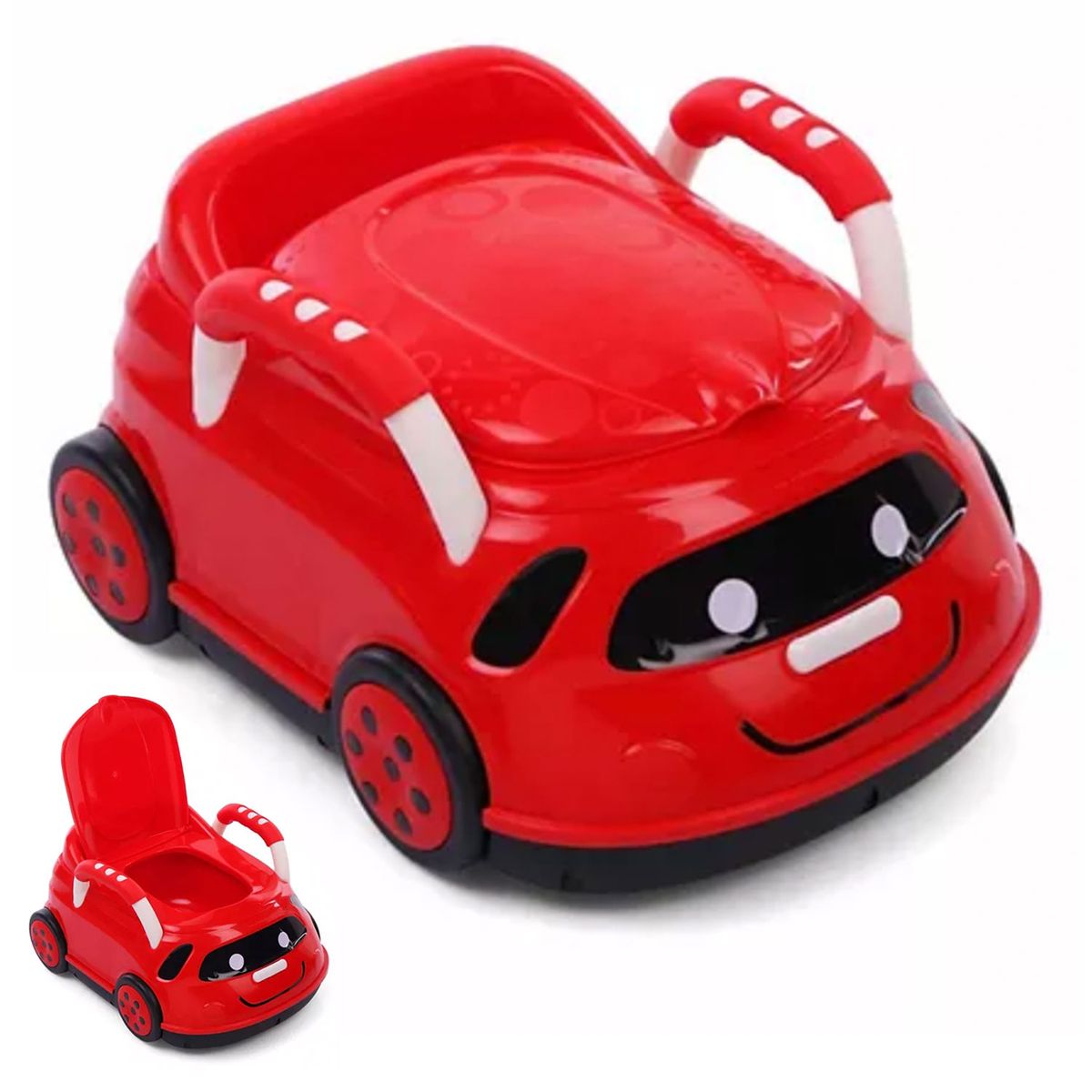 BOOGY - Vasenilla mica potty diseño carro bebe manija rojo