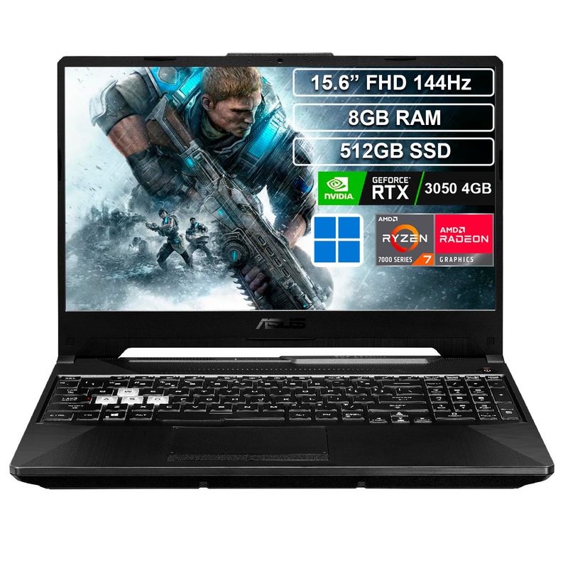 ASUS - Portátil Gamer Asus Tuf Ryzen 7 7435HS 8GB 512GB RTX3050 Win