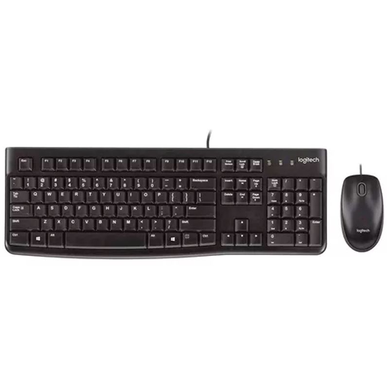 LOGITECH - Combo Teclado y Mouse alambrico Logitech MK120 Negro