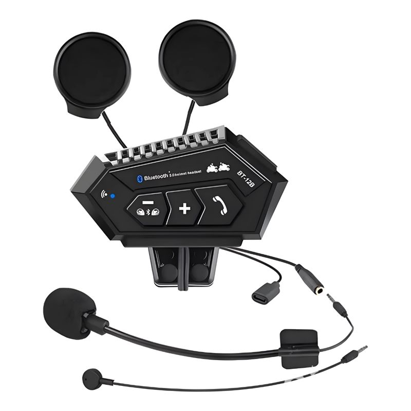 GENERICO - Intercomunicador Bluetooth Bt12b Para Casco De Moto 2 Unidades