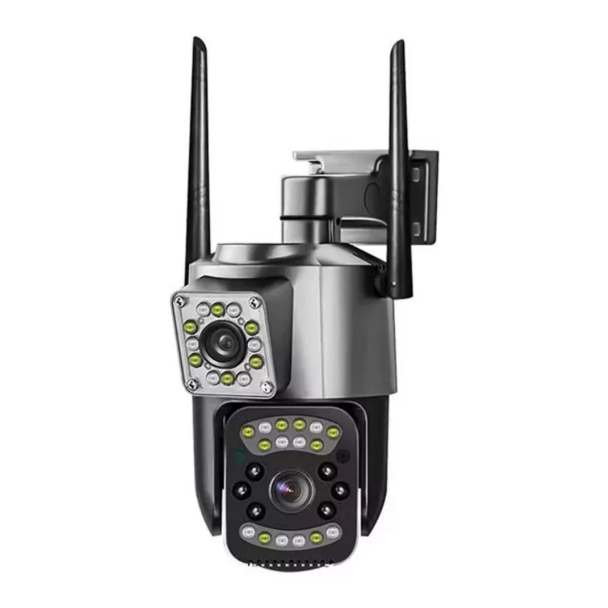 GENERICO - Camara De Seguridad Ptz Doble Lente Alta Definicion Exterior Color Gris Oscuro