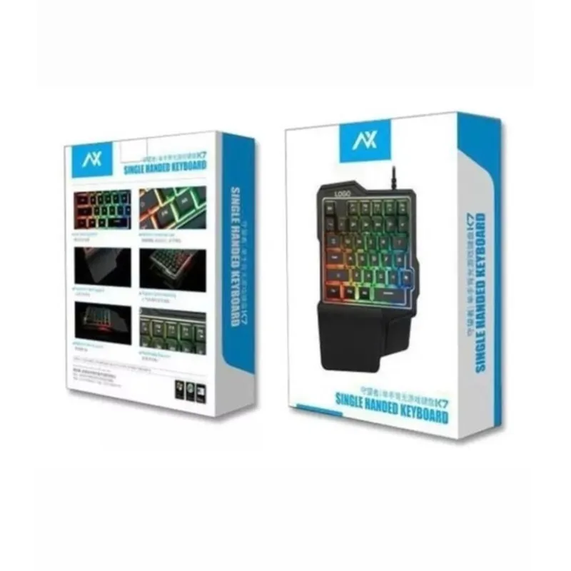 GENERICO - Teclado Gamer K7 Led de Una Mano Precisión Estilo RGB