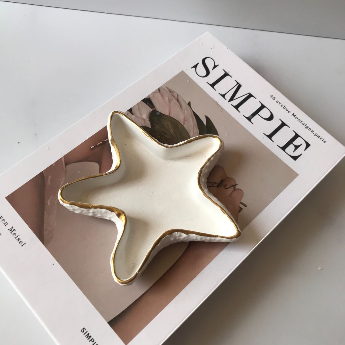 DECORACIONES ALE Y GABI - Bandeja Decorativa Estrella de Mar 13x12cms