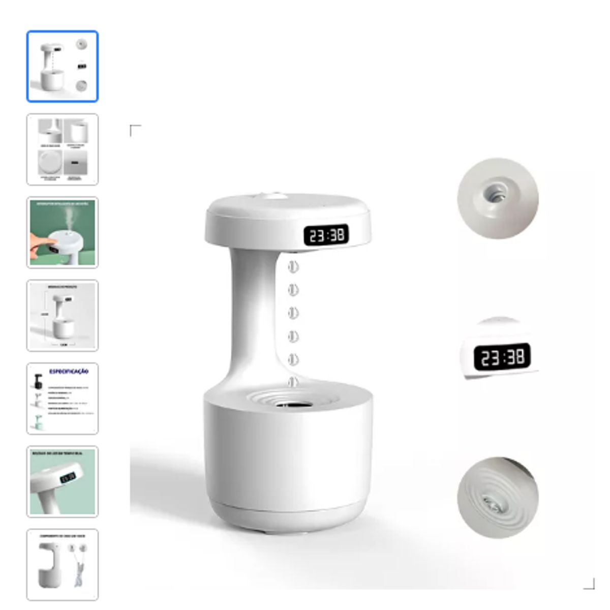 GENERICO - Humidificador difusor antigravedad para aire y agua, 800 ml