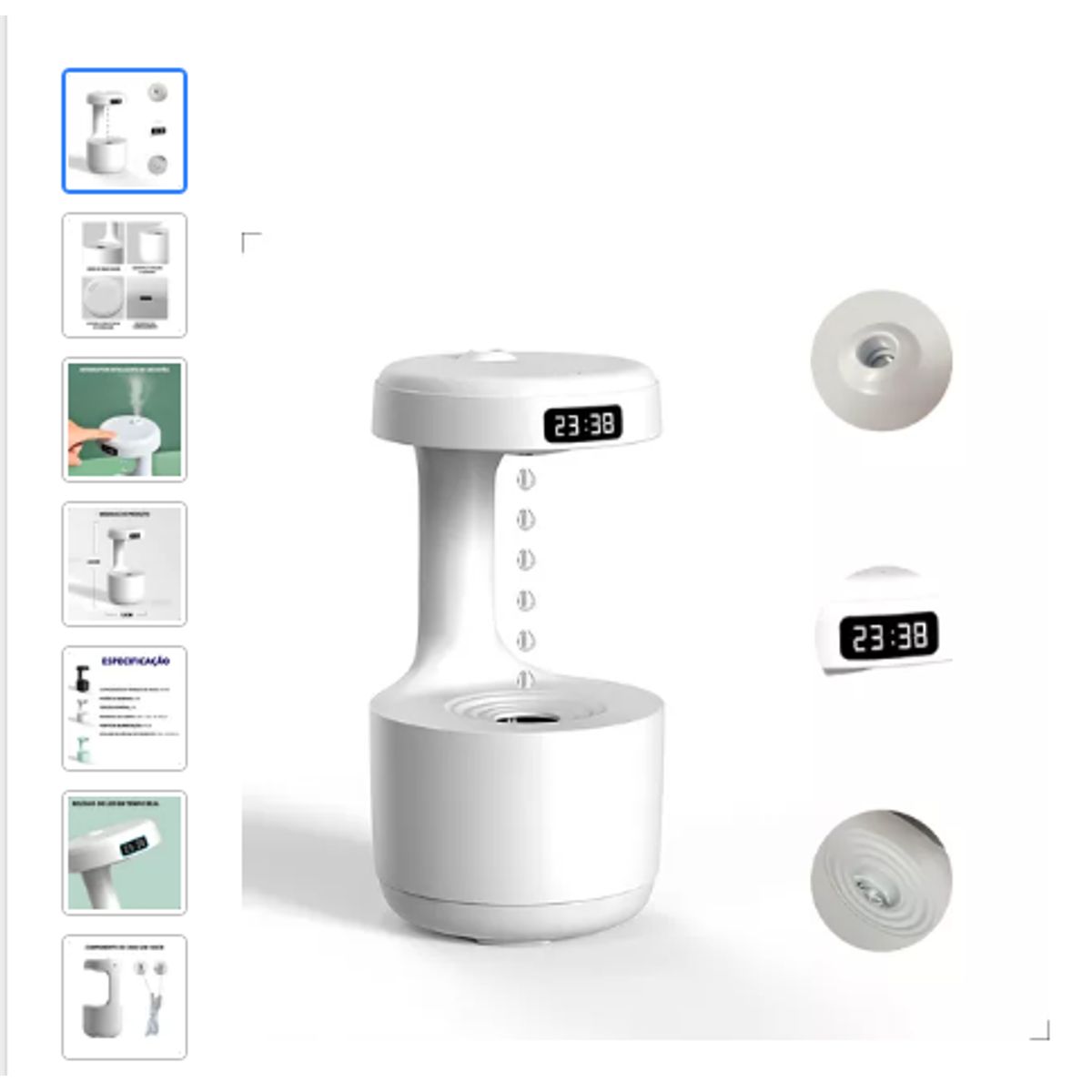 GENERICO - Humidificador difusor antigravedad para aire y agua, 800 ml