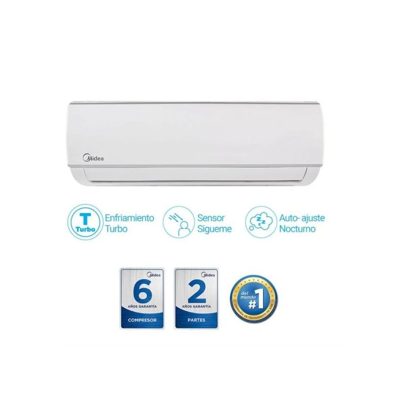 MIDEA - Aire Acondicionado Midea convencional 12000 btu 110v Blanco