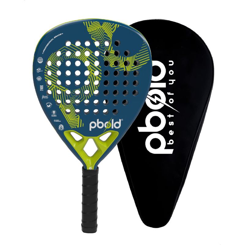 PBOLD - Raqueta Pala Padel Pbold De Fibra Carbono Eva 38mm Estuche