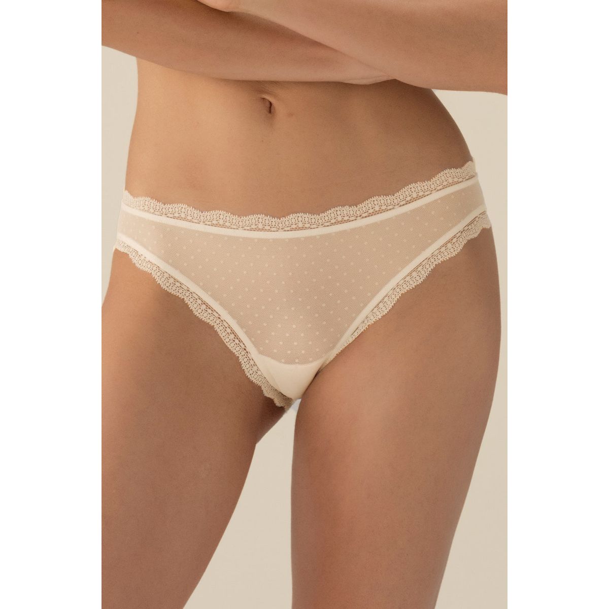 TOUCHE LINGERIE - PANTY EN TUL FLOCADO Y ENCAJE  0269052