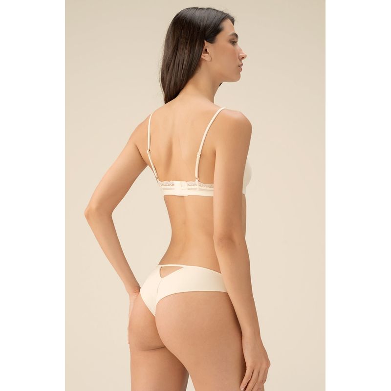 TOUCHE LINGERIE - PANTY SEMIBRASILERO EN TUL FLOCADO Y ENCAJE 0271052