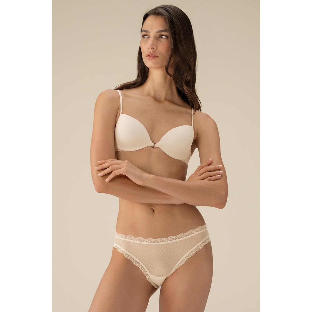 TOUCHE LINGERIE - BRASIER CLÁSICO EN TUL FLOCADO Y ENCAJE 0469052