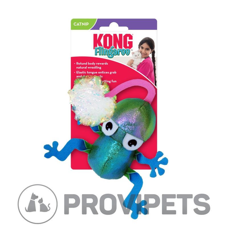 KONG COMPANY - Kong Gato Juguete Flingaroo Frog Sapo