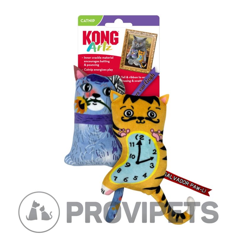 KONG COMPANY - Kong Gato Peluche Artes X 2 Dali Van Gogh