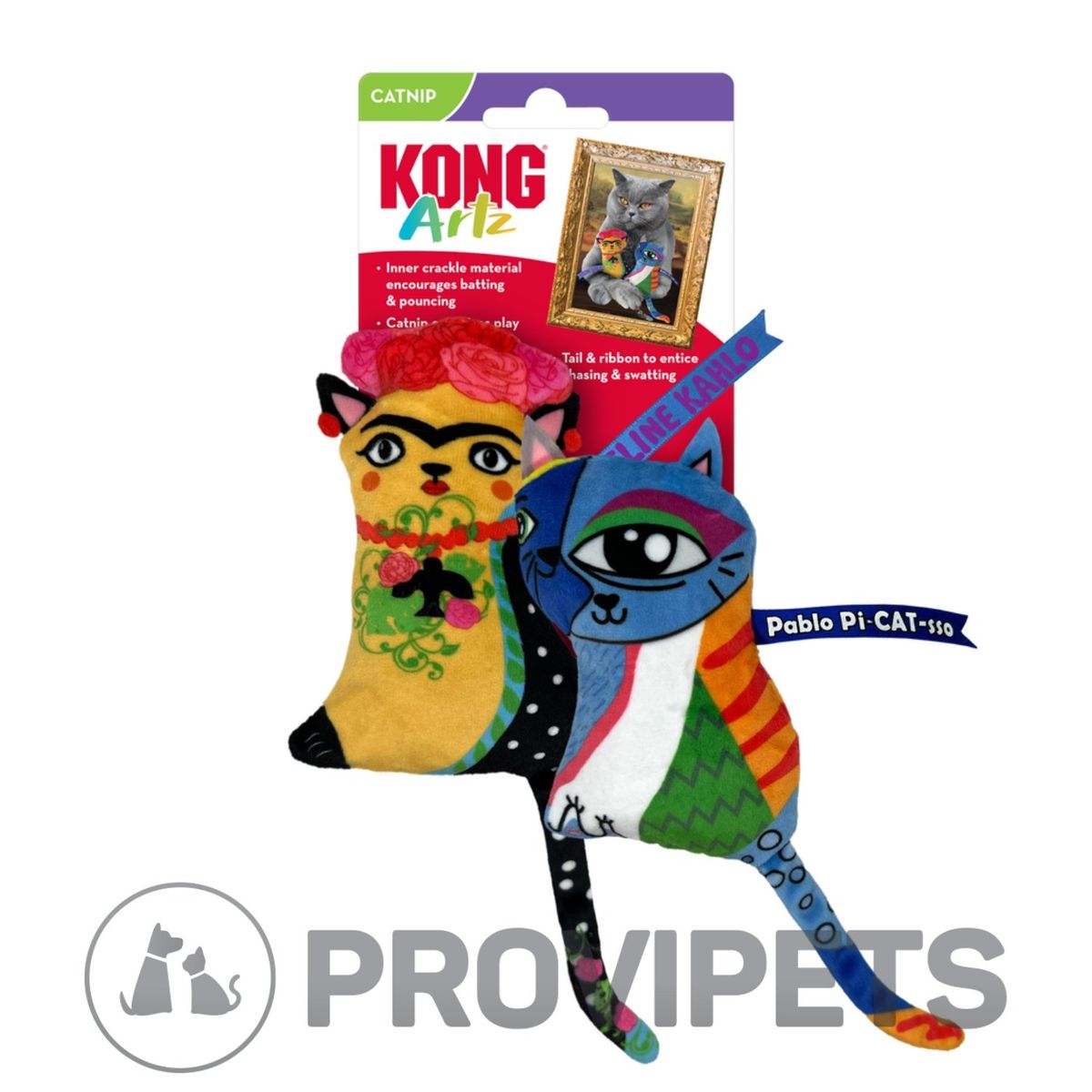 KONG COMPANY - Kong Gato Peluche Artes X 2 Kahlo Picasso