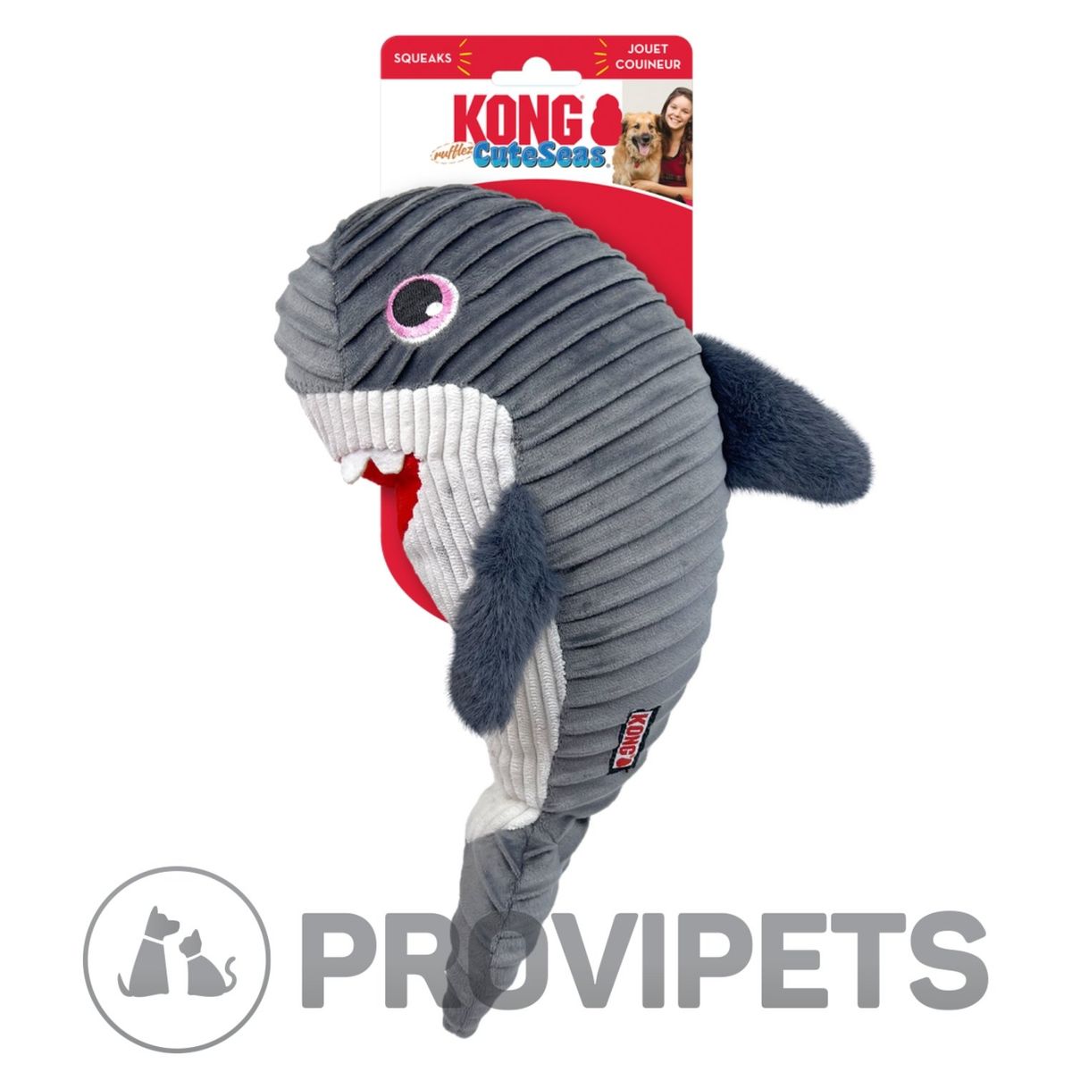 KONG COMPANY - Kong Perro Peluche Cuteseas Rufflez Tiburon Medium Large