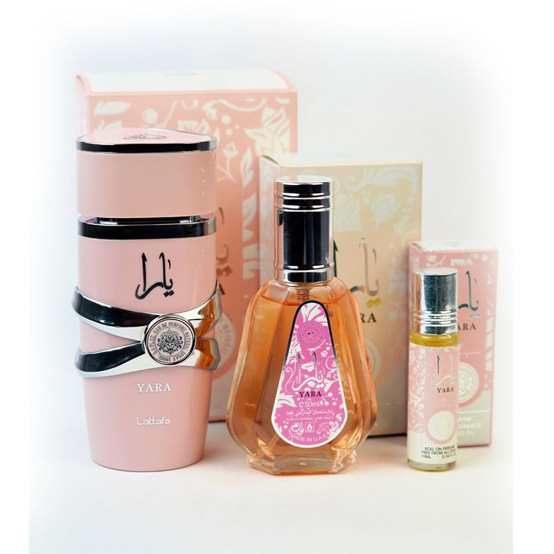 LATTAFA - Perfume Yara 100ml + Yara 50ml + Yara Roll-On 10ml Lattafa