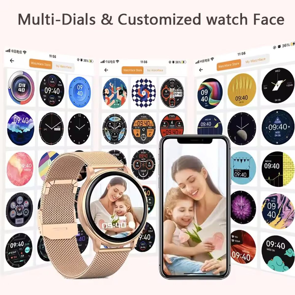 GENERICO - Smartwatch Reloj inteligente MEVADEN para hombre y mujer Bluetooth