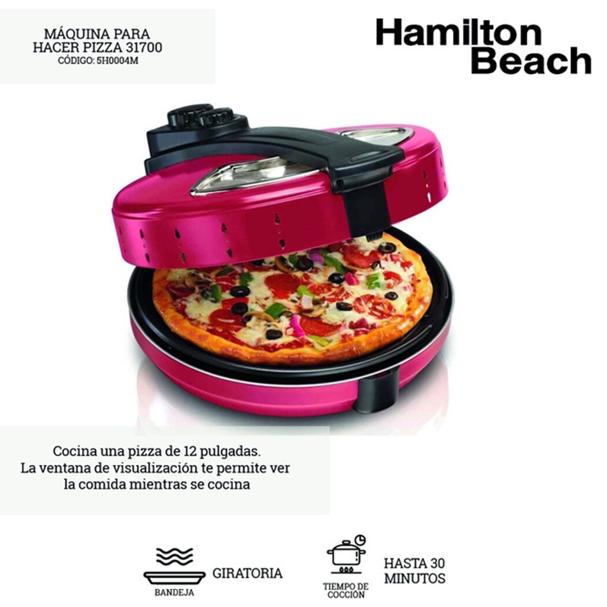 HAMILTON BEACH - Máquina Especialista para Pizza Hamilton Beach
