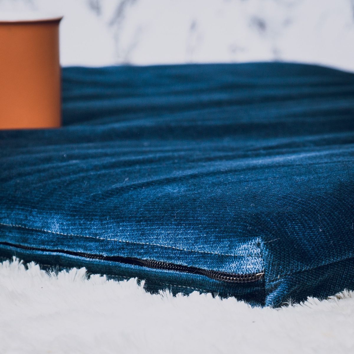 BANZAY - Yoga Colchoneta Meditación Zafuton -  Azul