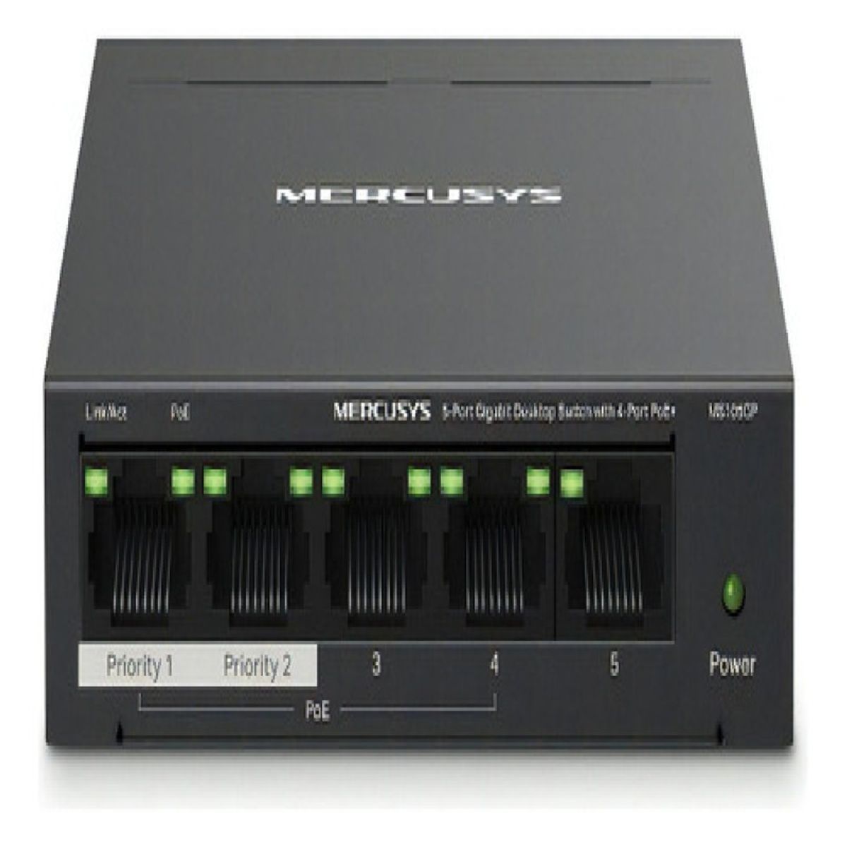 MERCUSYS - CONMUTADOR MERCUSYS MS105GP DE 5 PUERTOS GIGABIT C4 PUERTOS POE