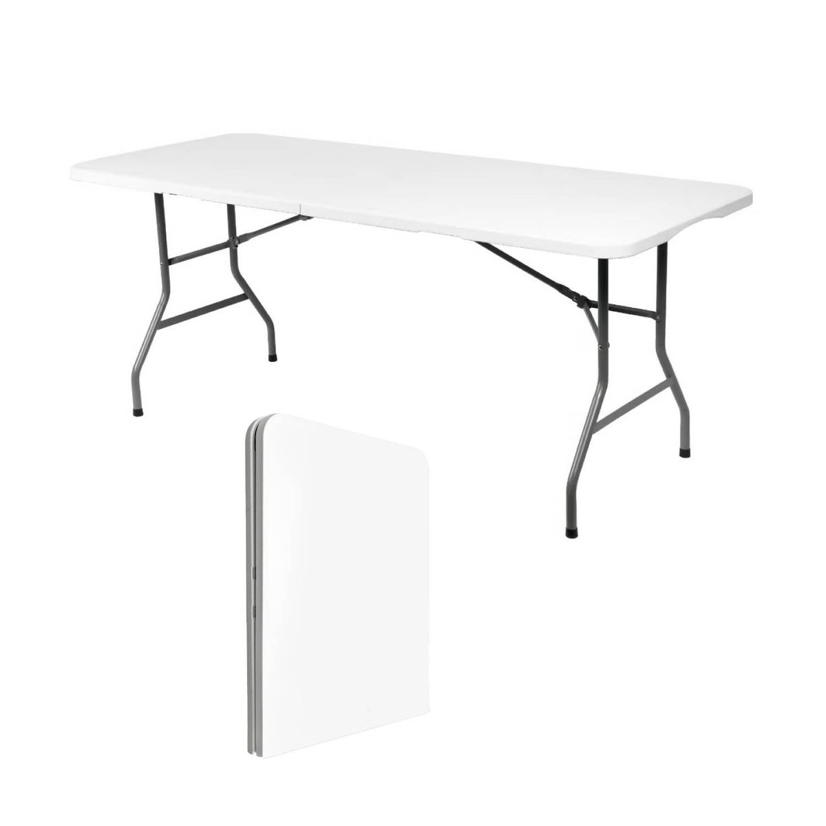 ERGONOMUS - Mesa Plegable Portátil 180cm Fiestas Eventos Jardín