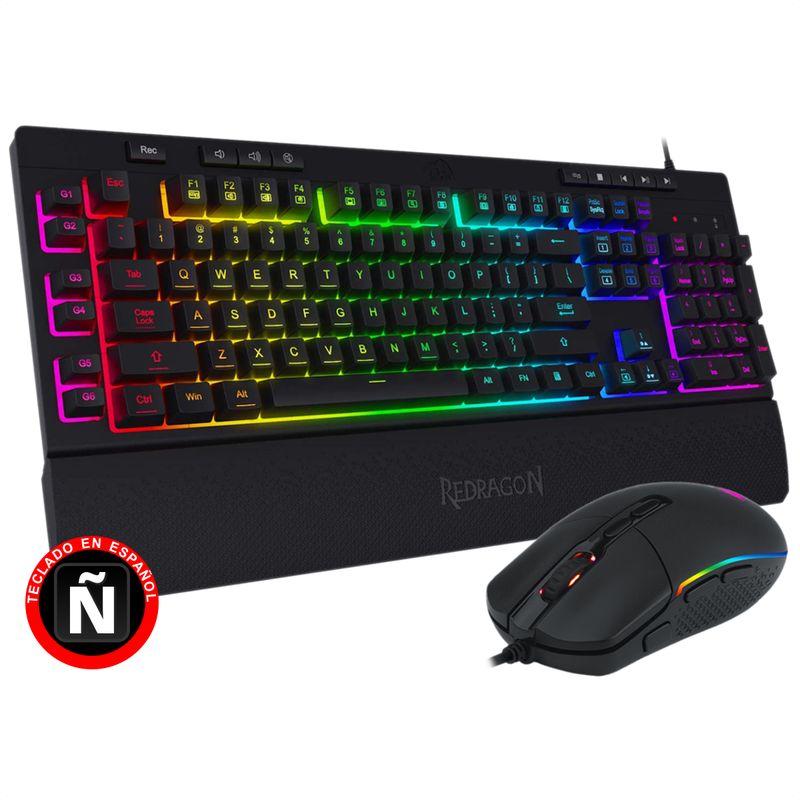 REDRAGON - Combo Gamer Redragon RGB Teclado K512 Shiva + Mouse M719