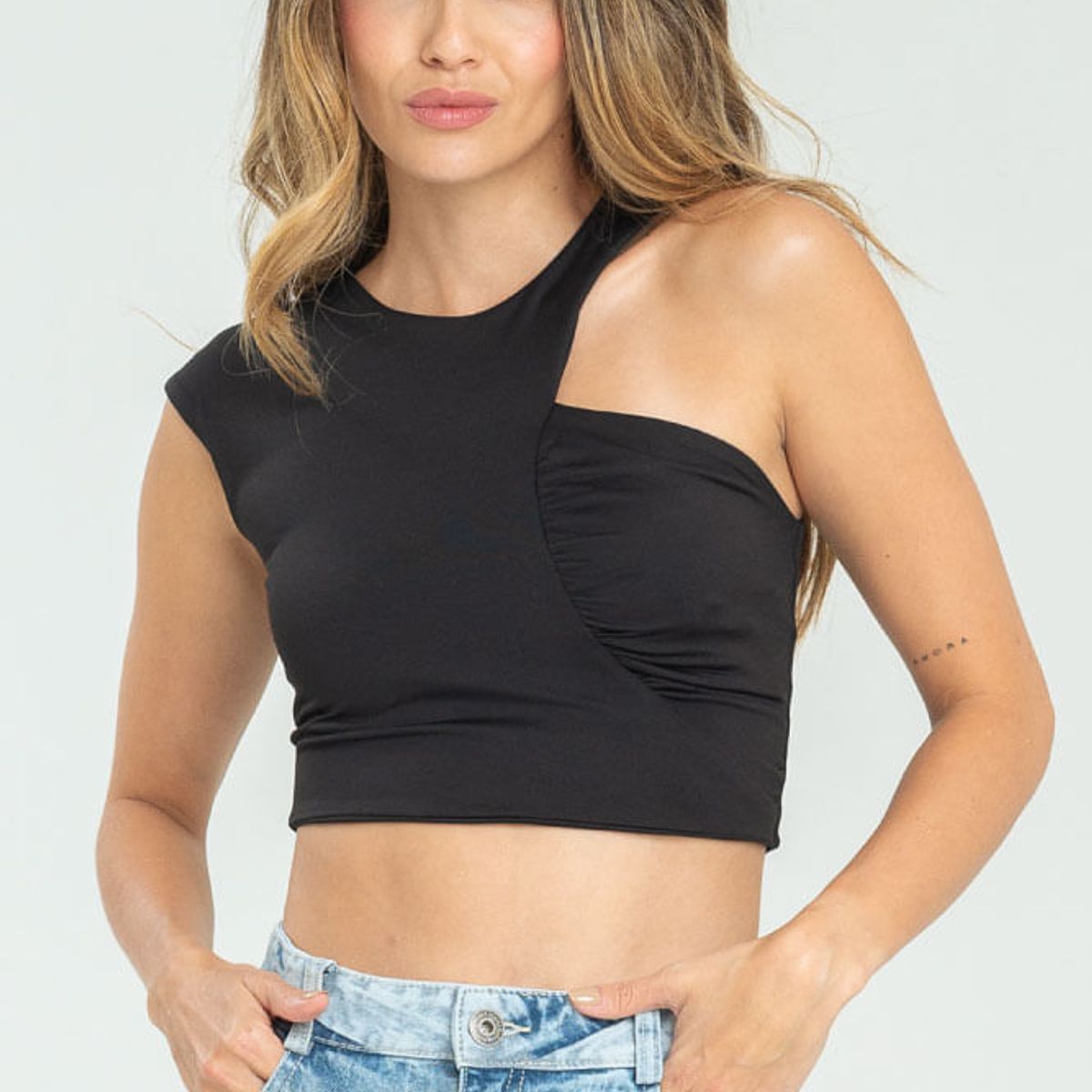 RAGGED - Crop top quinn Negro Ragged