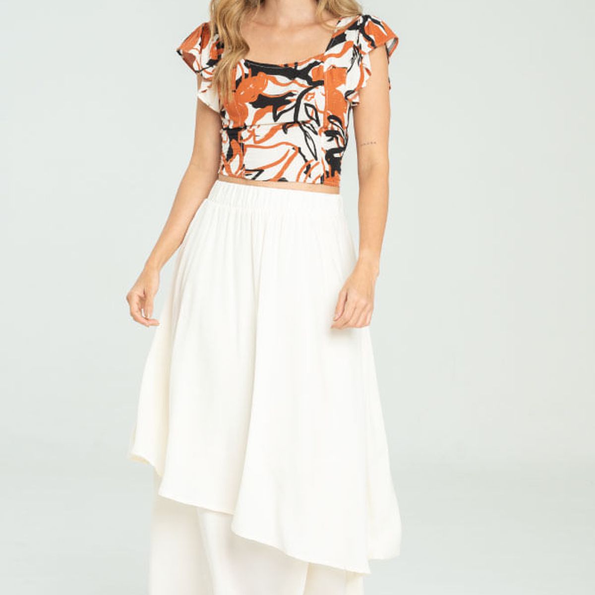 RAGGED - Falda casinho Marfil Ragged