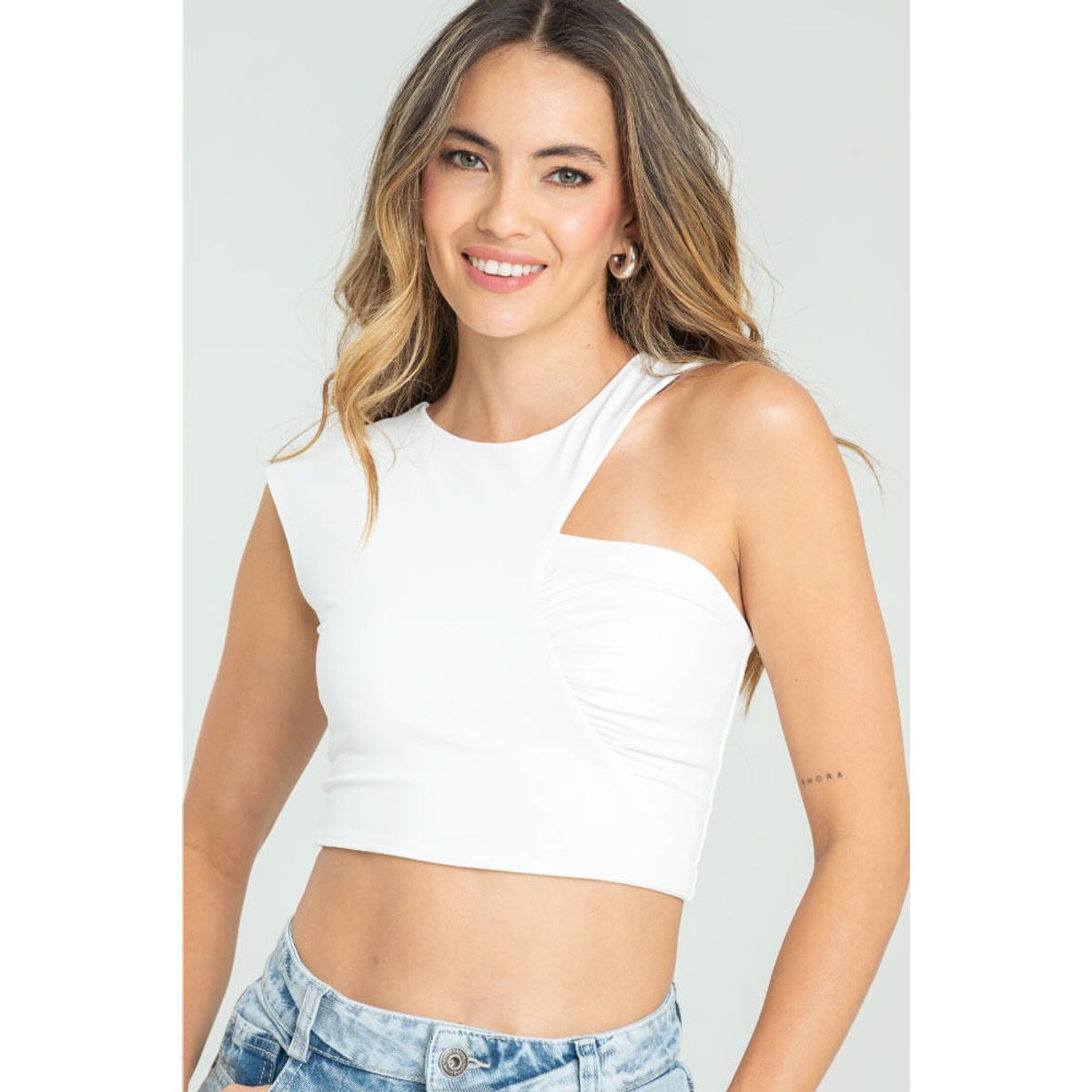 RAGGED - Crop top quinn Blanco crudo Ragged