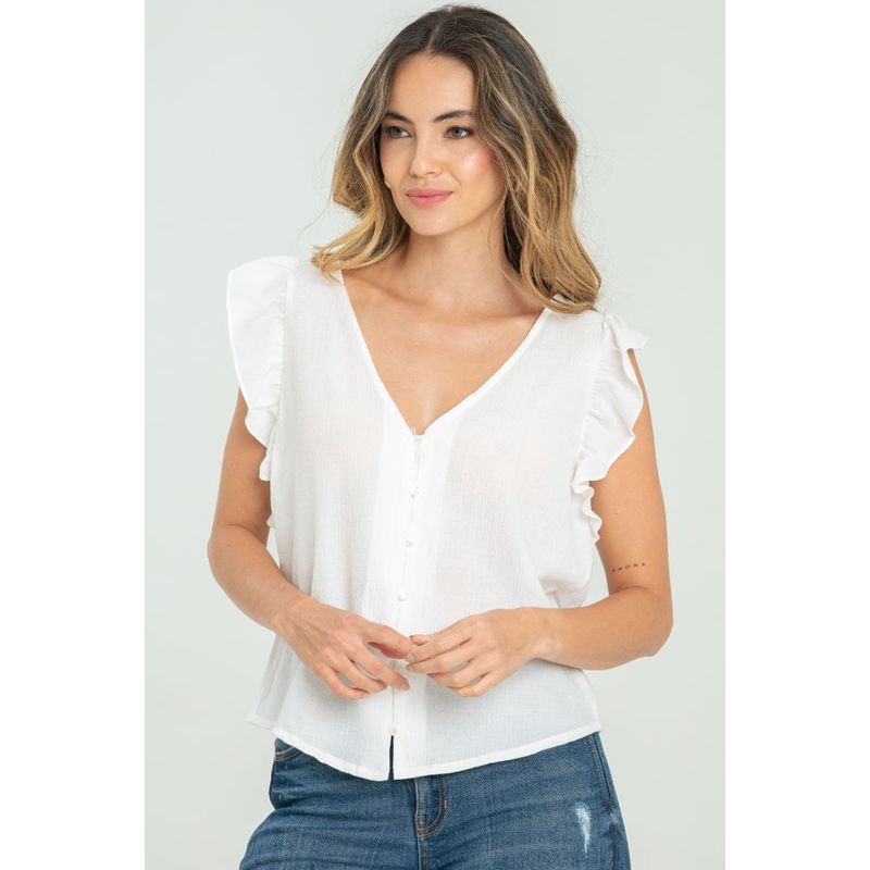 RAGGED - Blusa ross Blanco crudo Ragged