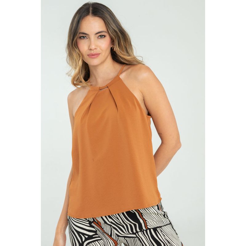 RAGGED - Blusa zhoe Cafe caramelo Ragged