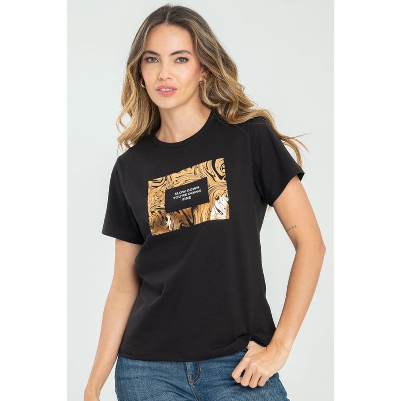 RAGGED - Camiseta slow down Negro Ragged