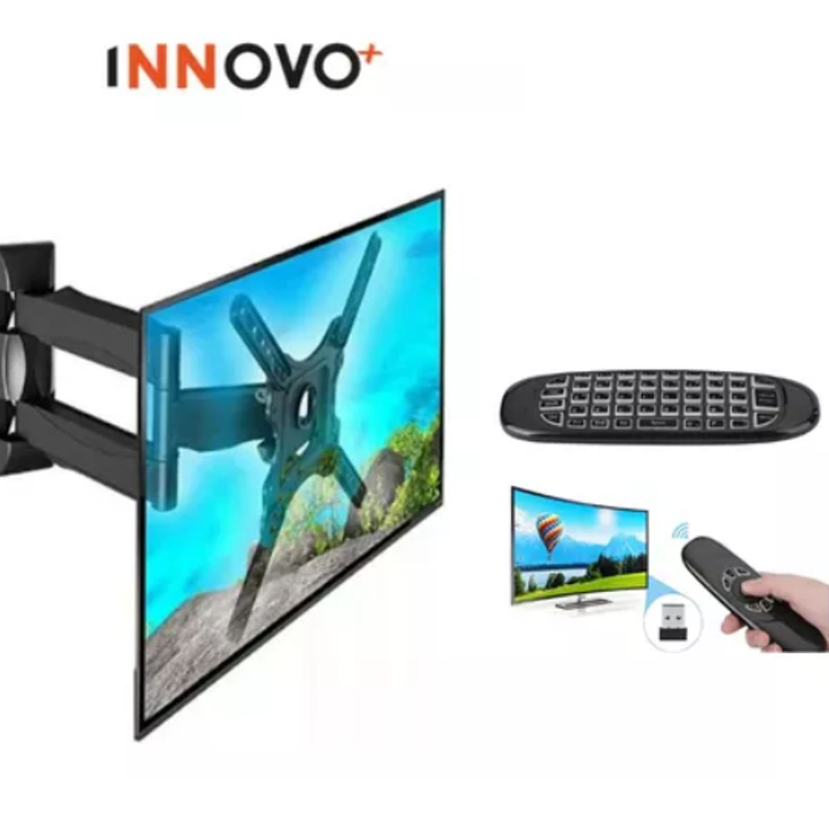 INNOVA - Soporte Para Televisor De Pared 55 Pulgadas Resiste Hasta 50 Kilos