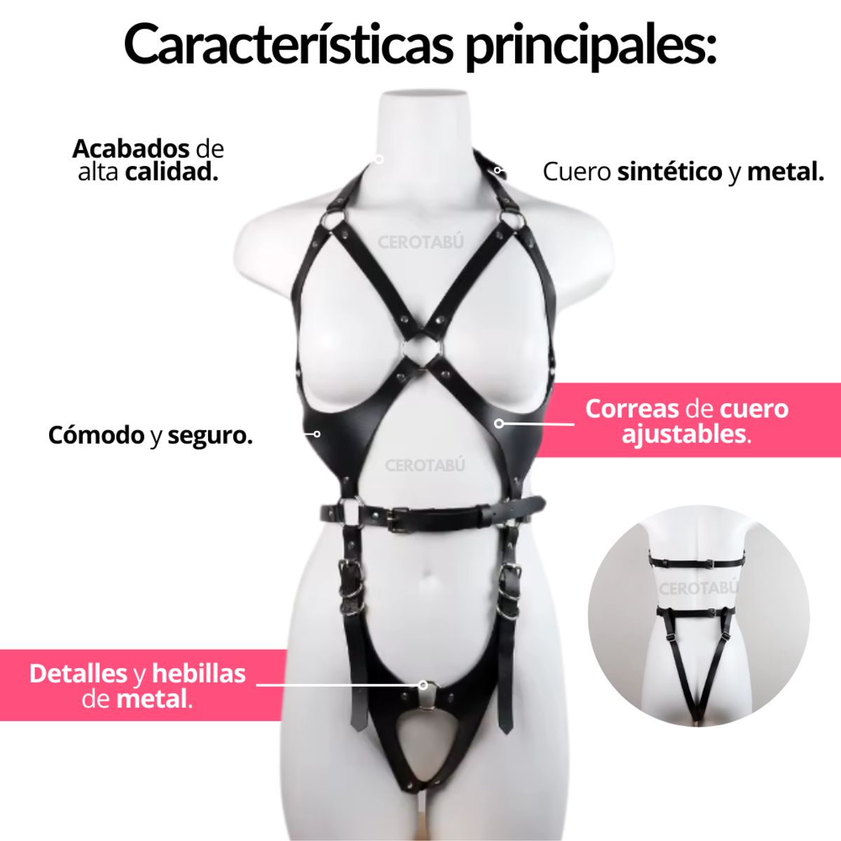 GENERICO - Arnés Corporal Femenino Erótico Inmovilizador Sometedor Bdsm