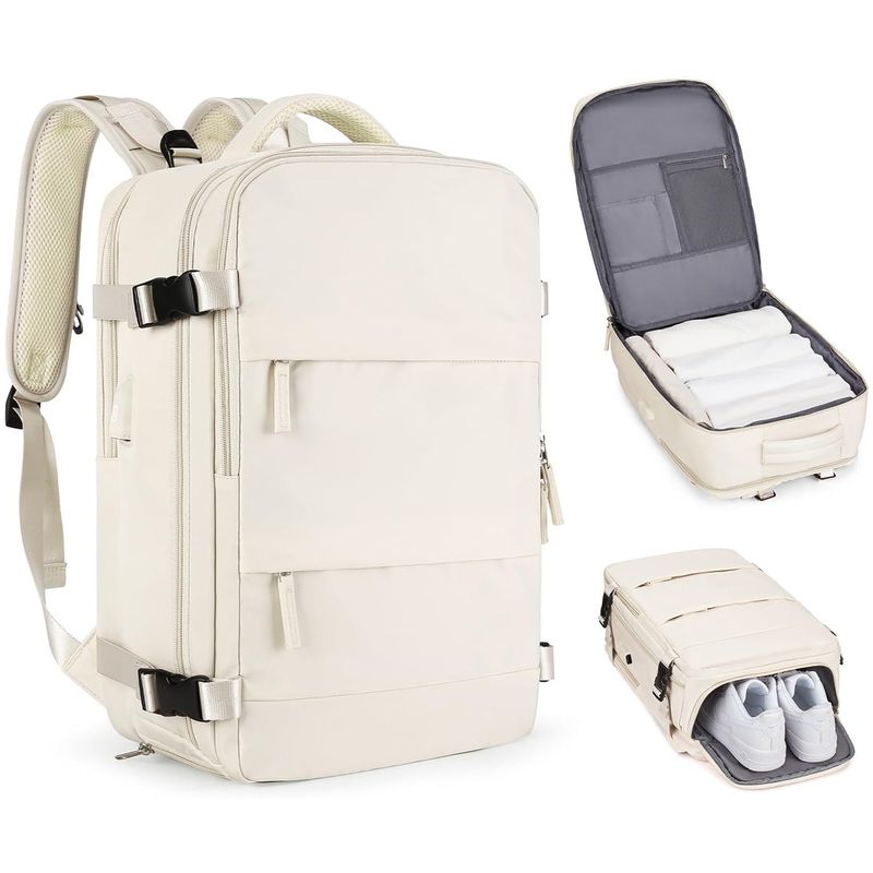 ONE PIXEL - Maleta Viajera Impermeable Beige Multifuncional Zapatos USB