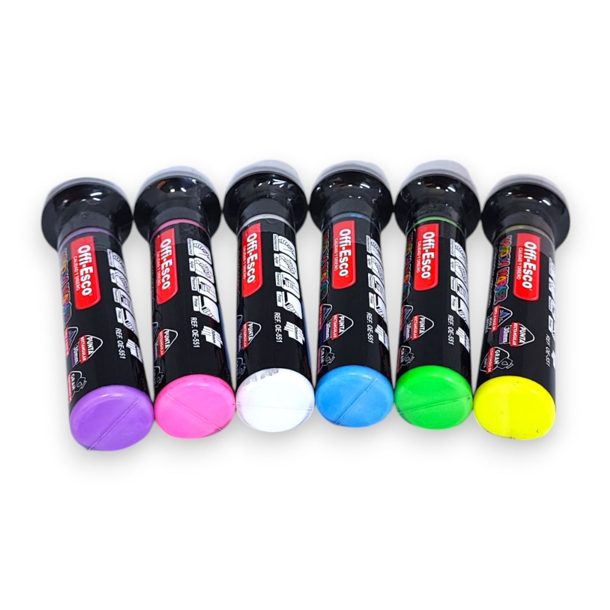 OFFI ESCO - Marcador Gráfico Offiesco Para Vidrio X6 Colores Punta 30mm