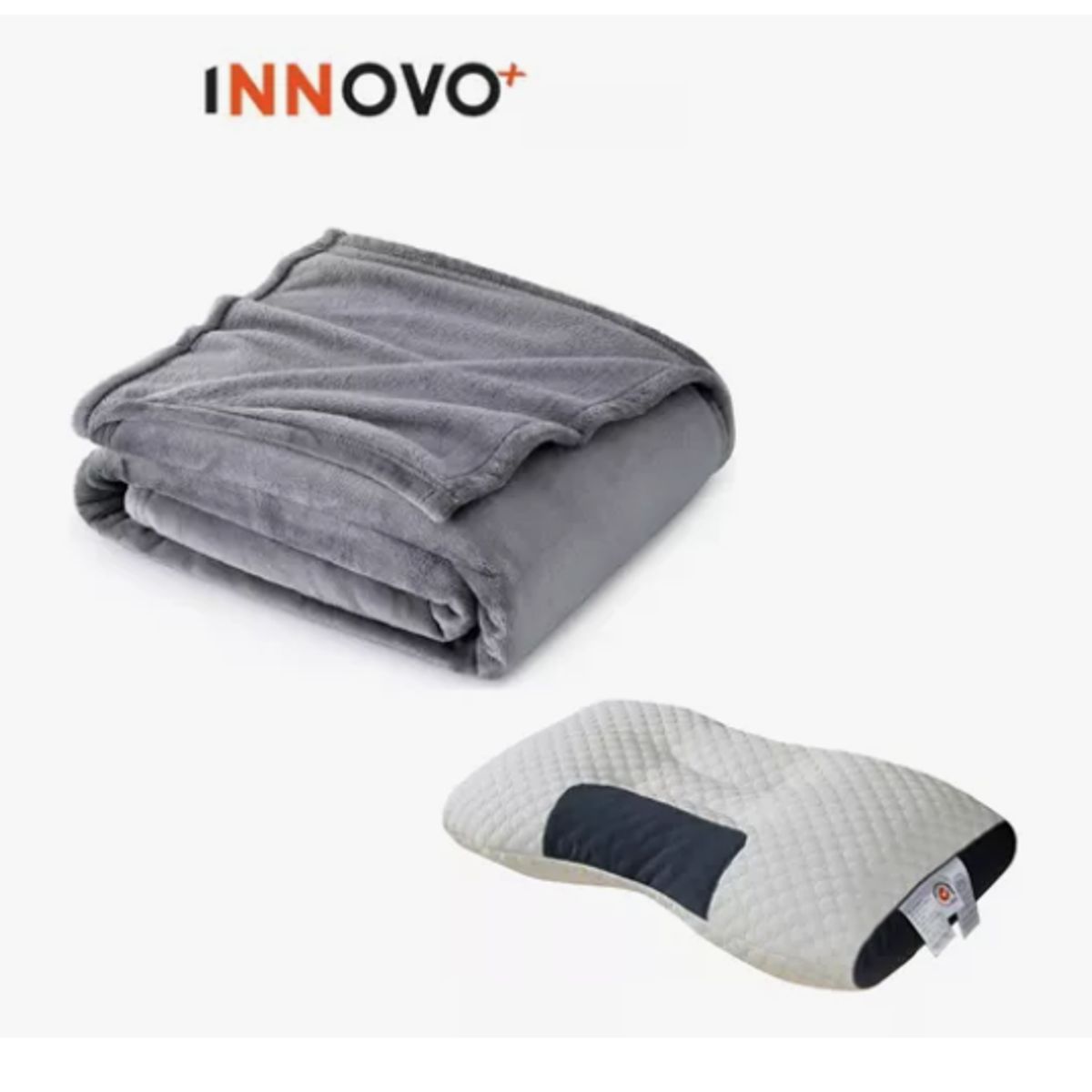 INNOVA - Cobija Manta Térmica 180x240 Con Almohada Para Cama Suave Terciopelo