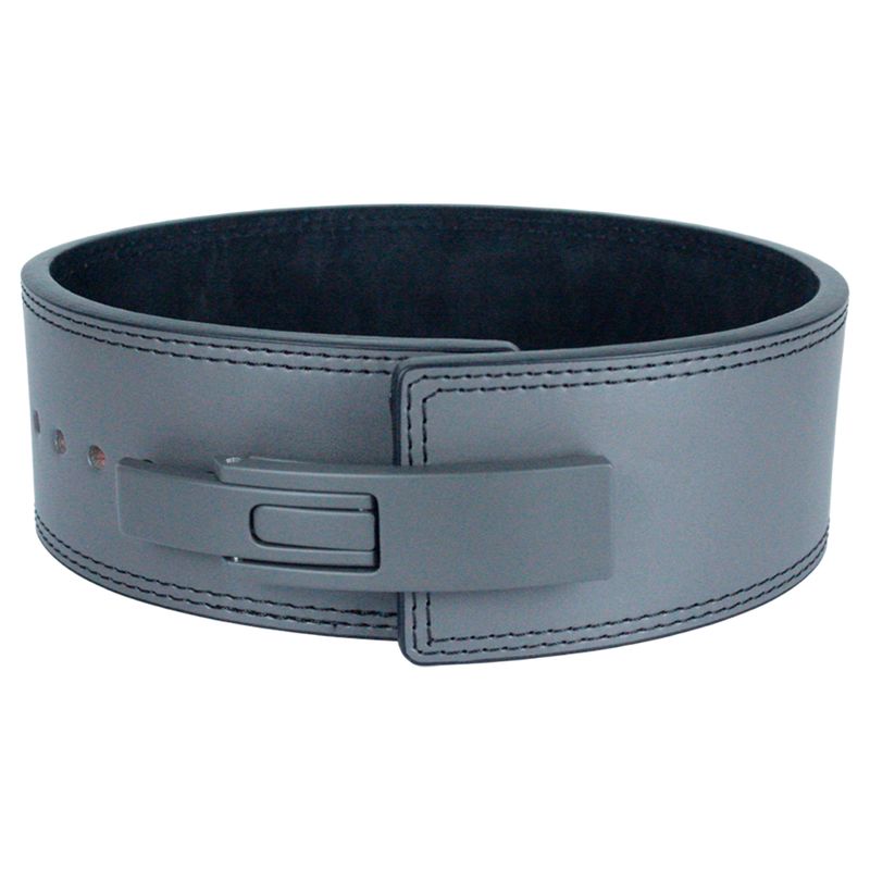 VITTORIA - Cinturon Cuero Pesas Gym Powerlifting Hebilla Palanca Gris M