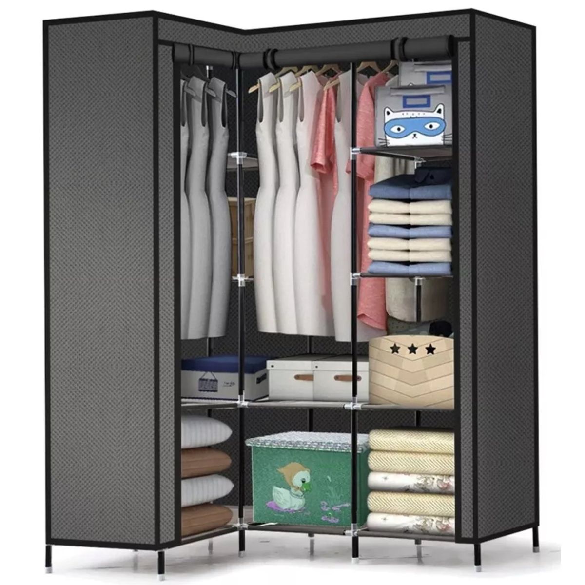 ONE PIXEL - Closet Armario Portatil Esquinero Tela Organizador De Ropa