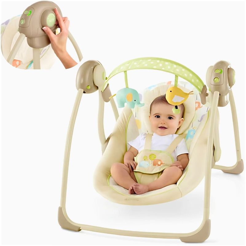 AMERICAN GENERICS - Silla Mecedora Eléctrico Bebe Musical Reclinable Plegable