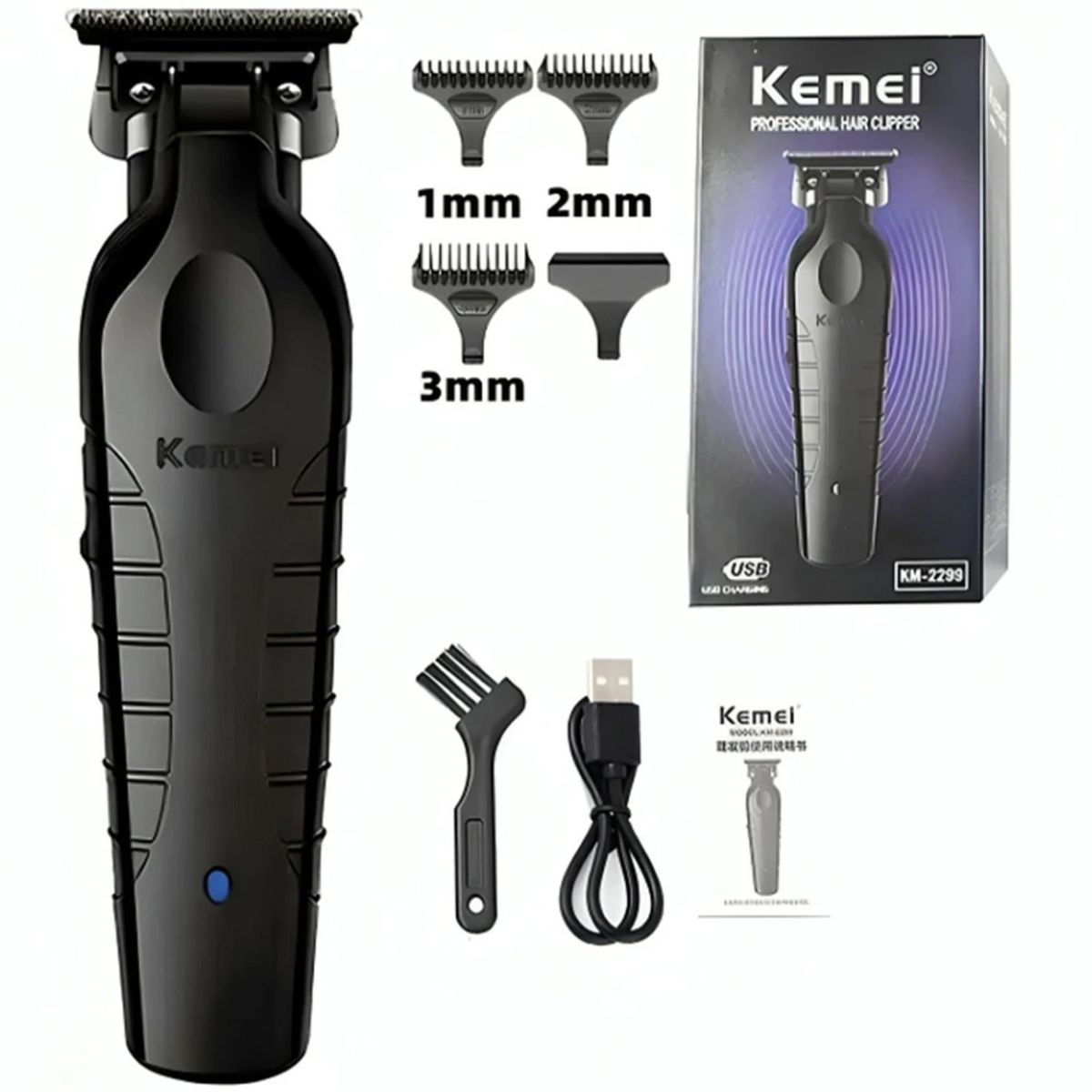 ONE PIXEL - Cortadora De Pelo Eléctrica Kemei Transborder Barber Color Negro