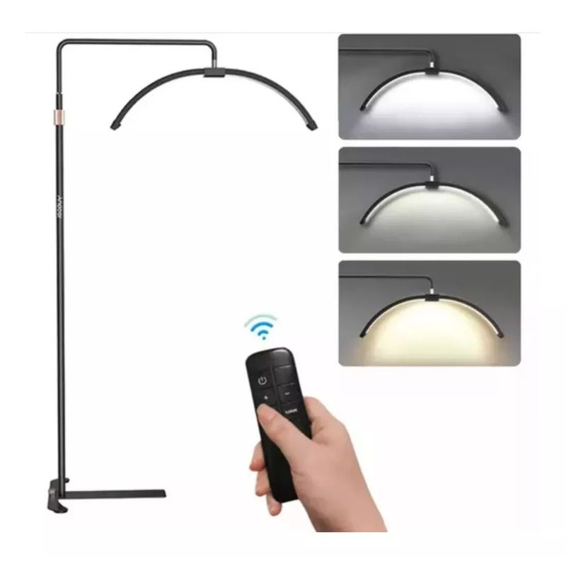 GENERICO - Luz LED Profesional Estudio Media Luna 50W Soporte Grulla Blanca