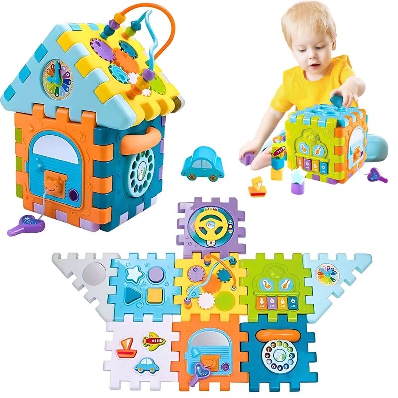 AMERICAN GENERICS - Cubo Didactico Para Bebes 8 En 1 De Aprendizaje Montessori